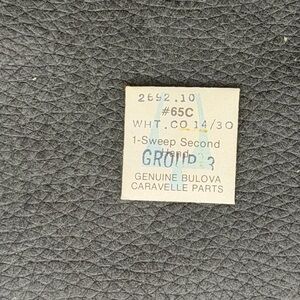 NOS Authentic BULOVA/CARAVELLE Watch Part.  Group 3, 2682.10 65C WHT.CO 14/3O.